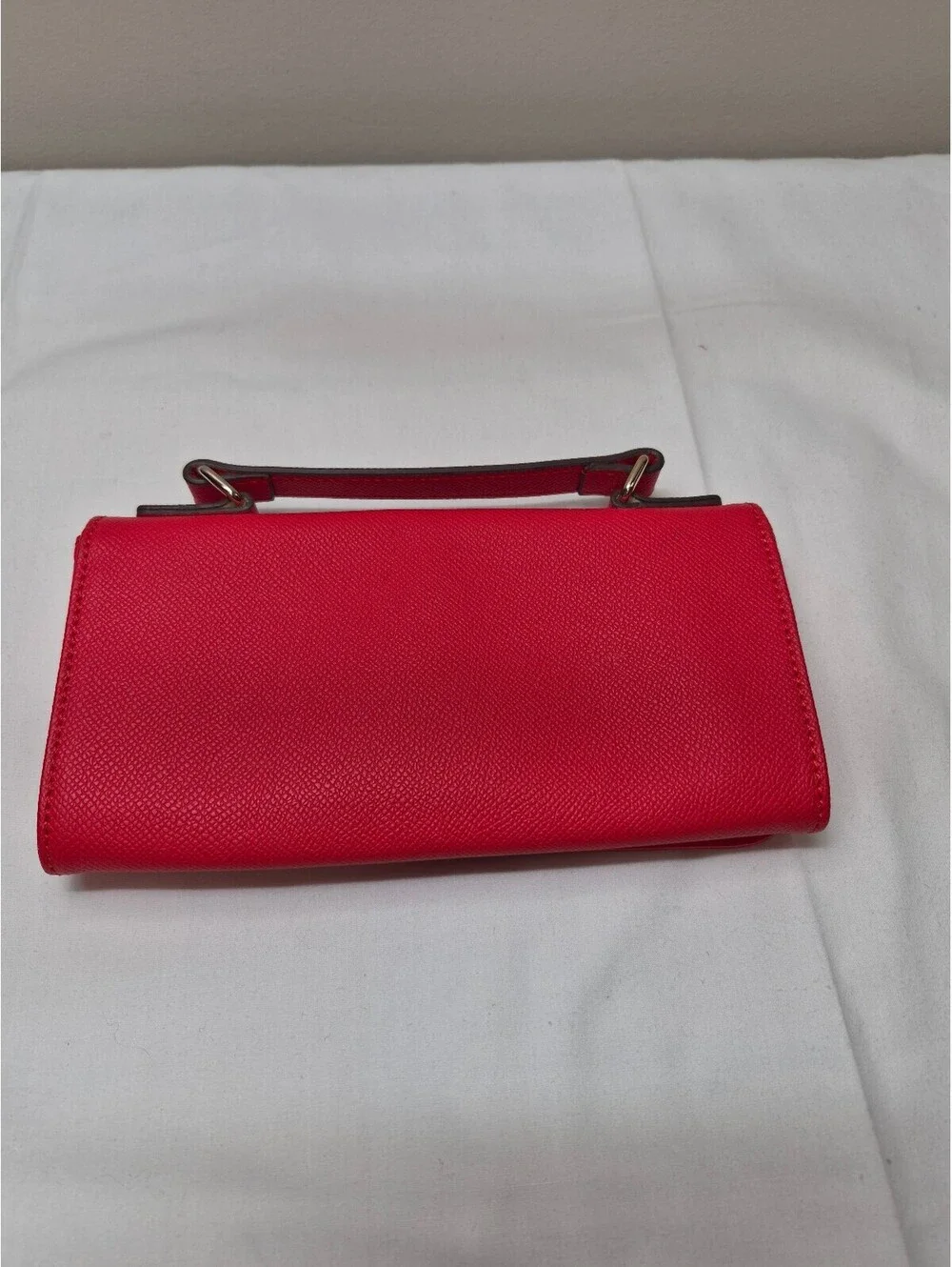 41 Hawthorne Red Faux Leather Clutch Wallet w/ Polka Dot Interior B465